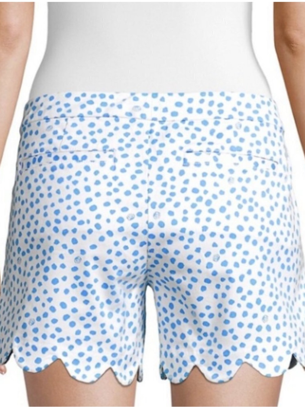 Lilly Pulitzer Buttercup Stretch Shorts Zanzibar Blue Dot Size 6 NWT - Picture 12 of 15